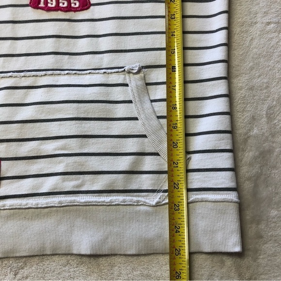 DISNEYLAND Resort White & Grey Striped Pullover Hoodie Size Med - Picture 11 of 11